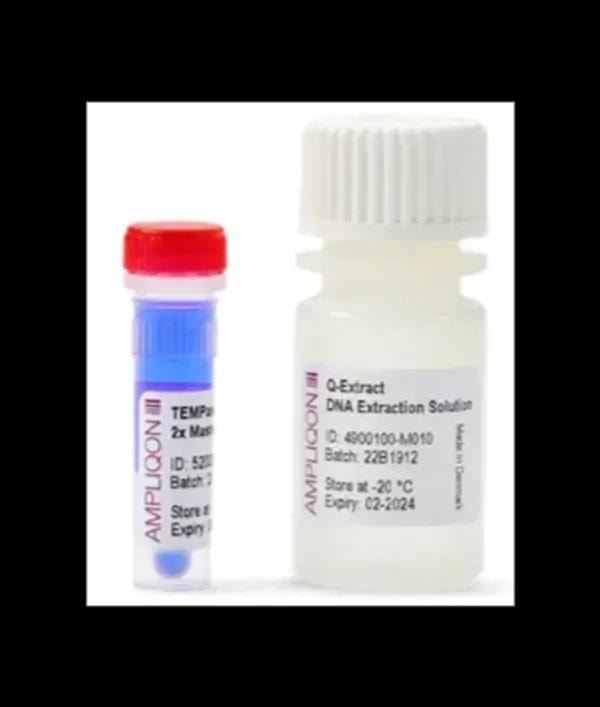 Ampliqon Q-Extract DNA Extraction Hot Start PCR Kit — blue cap tube with extraction solution bottle