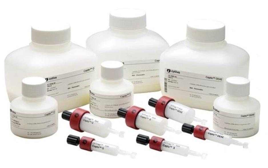 Capto resin bottles and prepacked chromatography columns by Cytiva