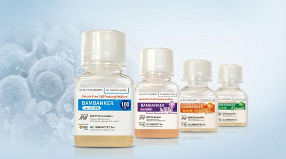 Bambanker cryopreservation media bottles lineup by Nippon Genetics