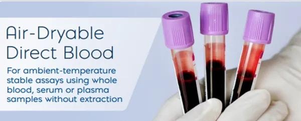 Air-Dryable Direct Blood collection tubes for ambient-temperature stable assays using whole blood, serum or plasma samples without extraction